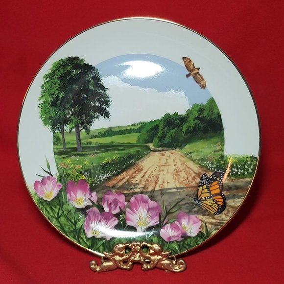 VTG Decorative Plate Royal Windsor Buttercup Wildflowers of the South Gold Trim - Picture 12 of 12